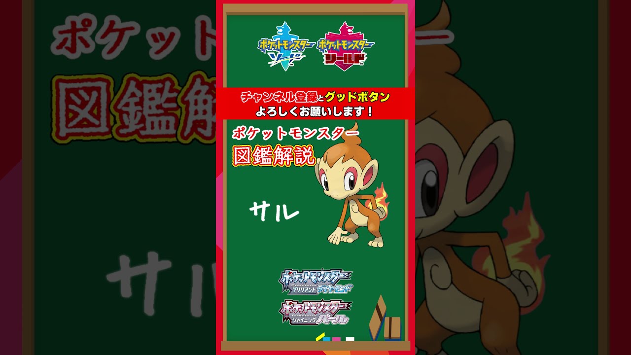 【ポケモン図鑑解説】ヒコザルの生態。【裏設定/ポケモンBDSP/ダイパリメイク】#shorts