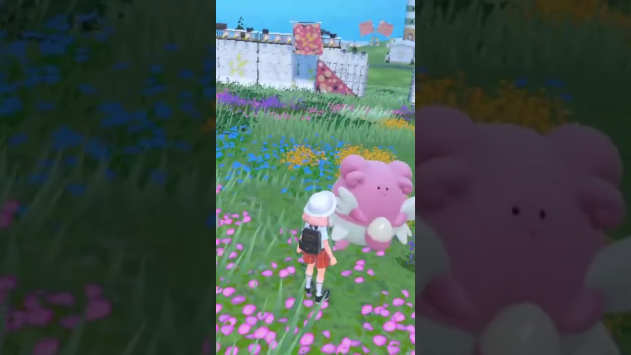 ハピナスちゃんとお花畑でうふふきゃっきゃするの幸せ🥰　ポケモンSV PokemonSV