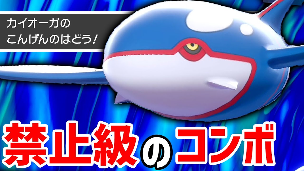 雨！雨！雨！エグい火力の水技をぶっ放しまくる『脳筋カイオーガ構築』【ポケモン剣盾】