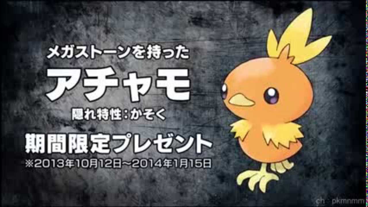 バシャーモナイトのメガストーンを持ったアチャモでメガバシャーモに