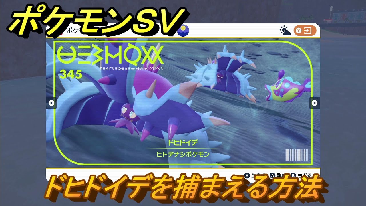 ポケモンＳＶ　ドヒドイデを捕まえる方法！出現場所は？図鑑No.３４５　ポケモン図鑑を埋めよう！　【スカーレット・バイオレット】