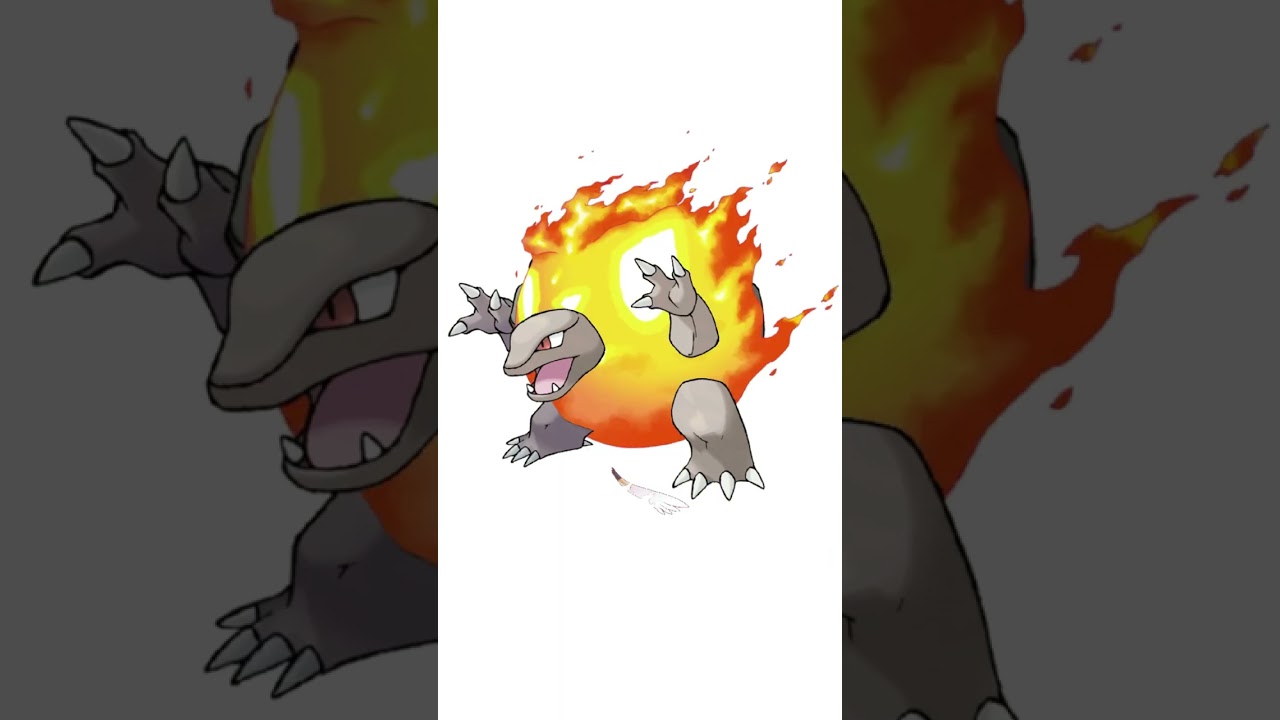 ゴローニャ＋巨大エースバーン合成。高熱隕石ポケモン