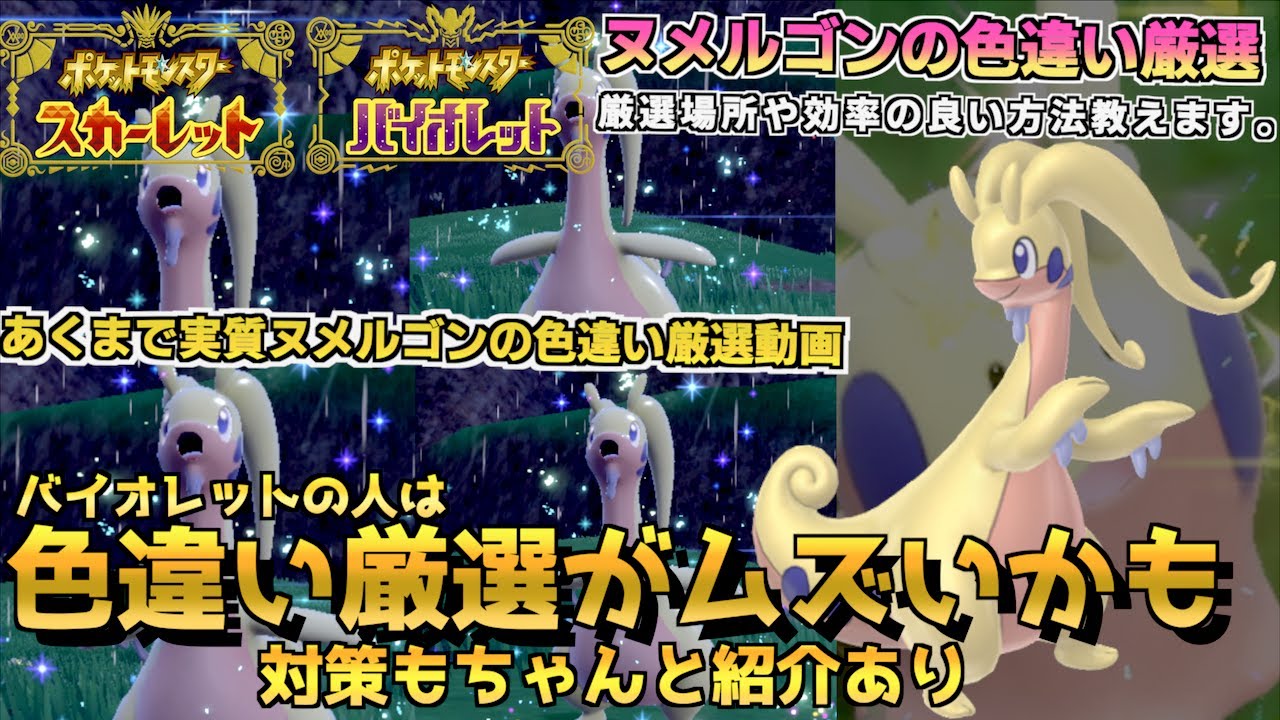大量発生なしにヌメルゴンの色違い厳選方法！２箇所最適な場所ややり方を教えますが、バイオレットの人は少しは苦労するかも。スカーレットの人は０歩厳選も可能です【色違い】【 ポケモンSV 】