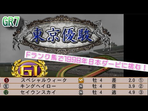 【ギャロップレーサー7】 Fランク馬で1998年日本ダービーに勝利できるのか