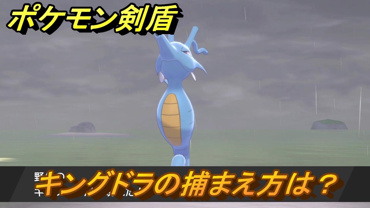 ポケモン剣盾　キングドラを捕まえる方法！オススメの場所は？天気は？ポケモン図鑑コンプへの道！　最新版【ポケモンソード・シールド】