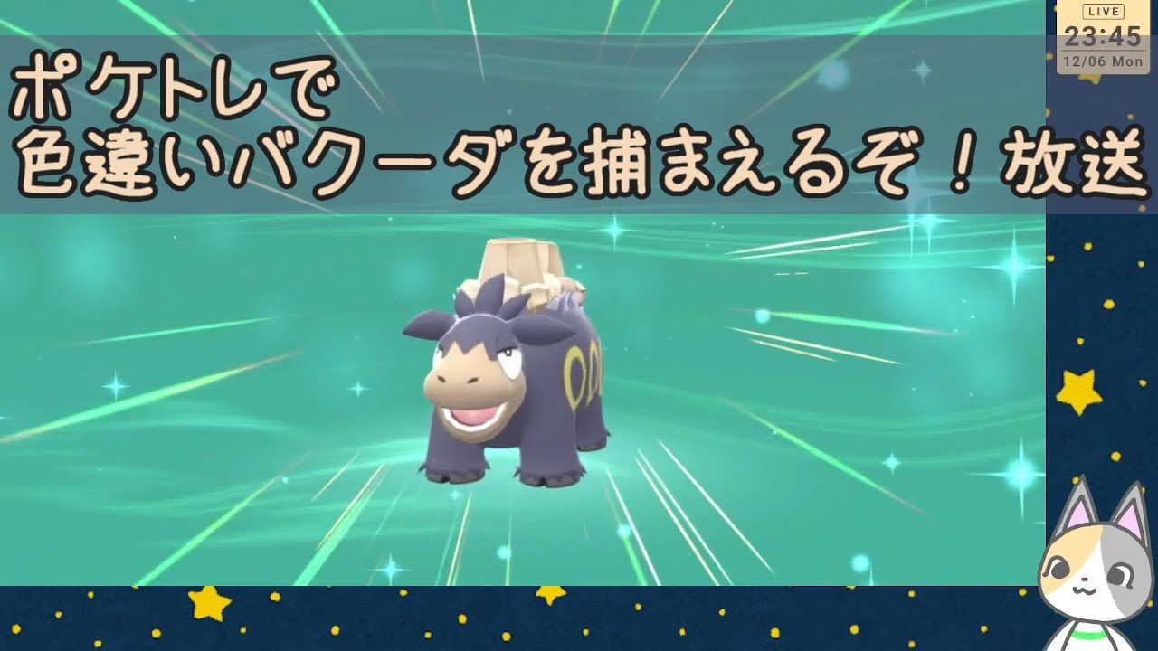 ポケトレで色違いバクーダを捕まえるぞ！ 放送（2021/12/6）