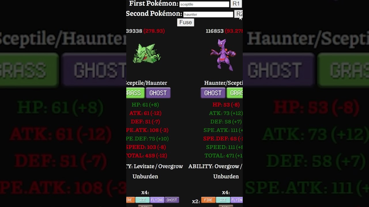 Look at the Sceptile Pokemon Fusions!!