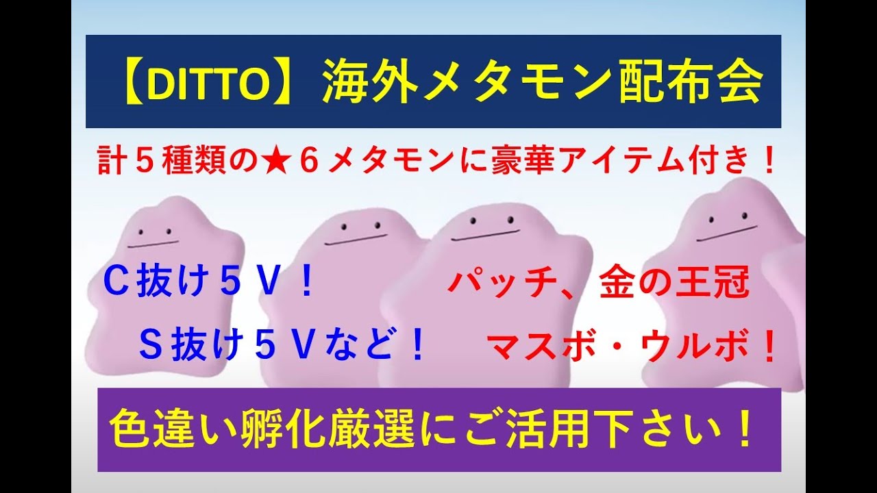 【ポケモンSV】海外産メタモンと★６レイドの同時配布の大好評企画！オシャボなど豪華アイテム付き交換会