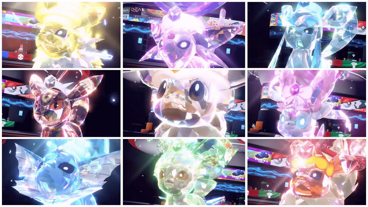 【ポケモンSV】イーブイファミリーのかわいいテラスタル【Eeveelution】【Terastal】【Cute Moments】