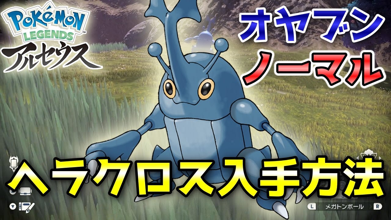 【アルセウス】ヘラクロス入手方法！ノーマル・オヤブン両方とも捕獲するよ！【ポケモン レジェンズ】