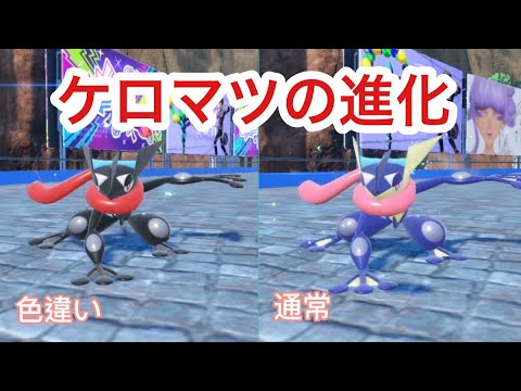 【ポケモンSV】色違い＆通常色 ケロマツ→ゲコガシラ→ゲッコウガ 進化を見比べてみよう