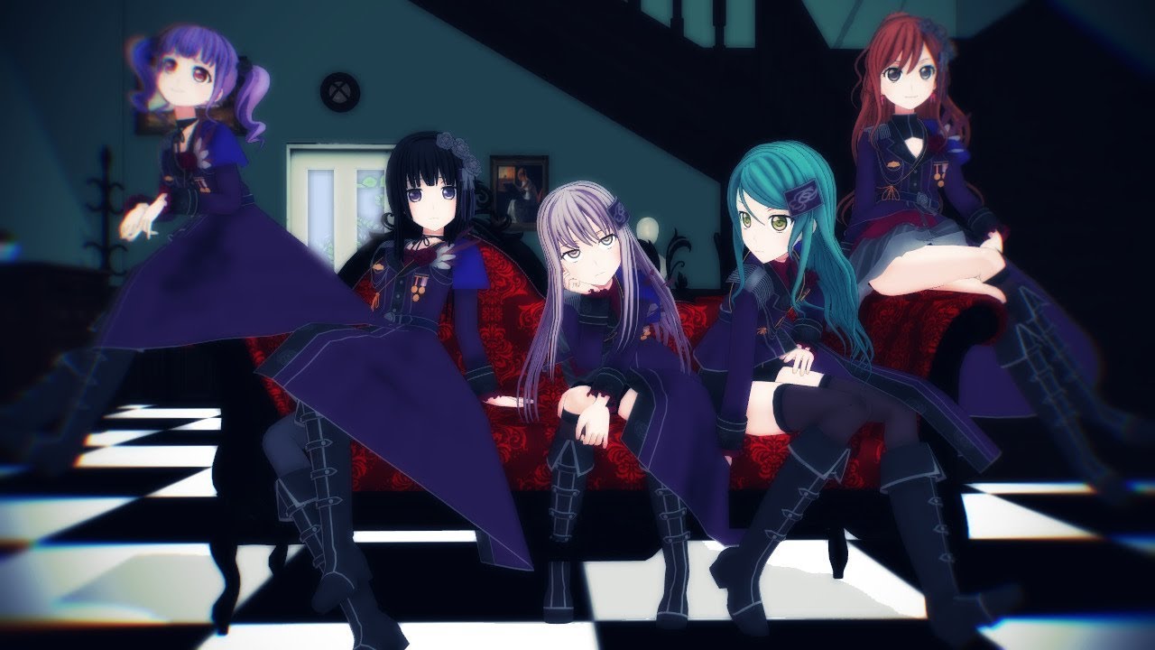 【MMDバンドリ】Roselia（ロゼリア）(宵々古今)　湊友希那、氷川紗夜、今井リサ、宇田川あこ、白金燐子☆