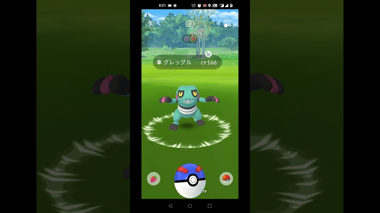 【縦撮りポケモンGO】　グレッグルの色違いを発見しました