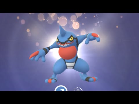 Pokémon GO 454 ドクロッグ (グレッグル→ドクロッグ進化シーン)