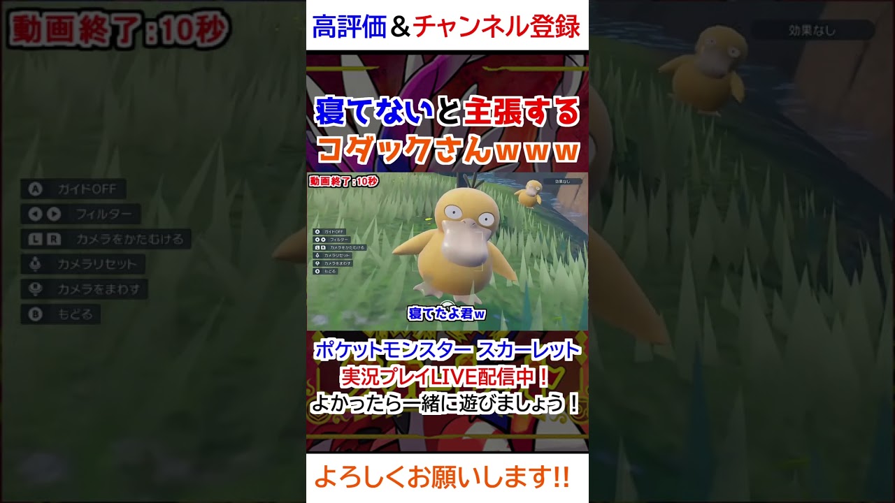 寝てないと主張するコダックさんｗｗｗ【ポケモンSV】