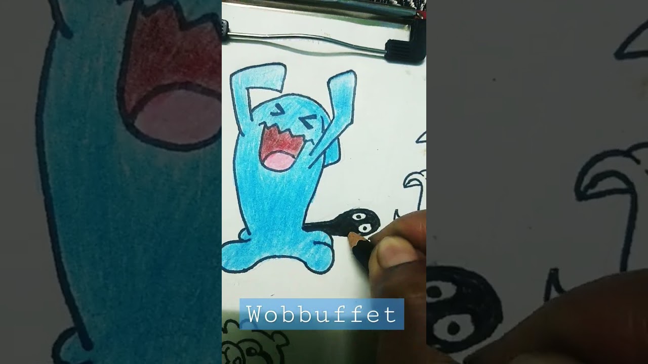 Wobbuffet Pokemon, filling colours in drawing