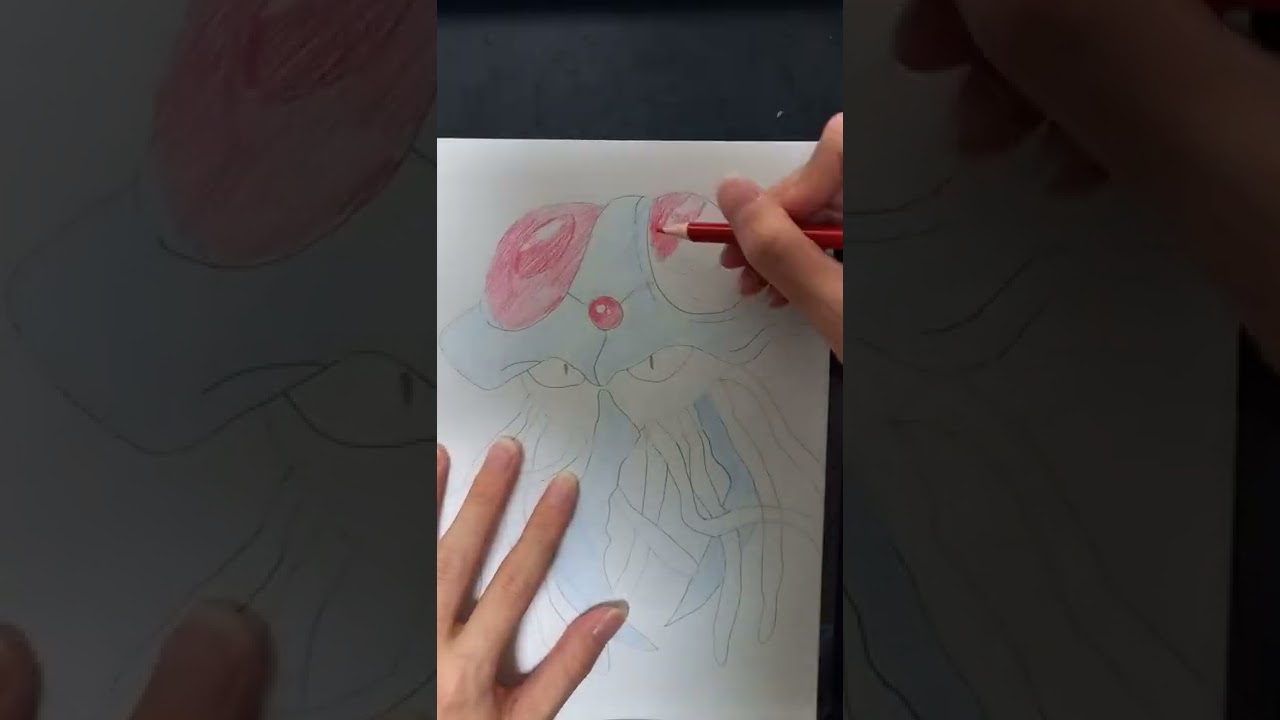 【初代151匹】ポケモン描けるかな？ 【65匹 ドククラゲ Tentacruel】 #Shorts