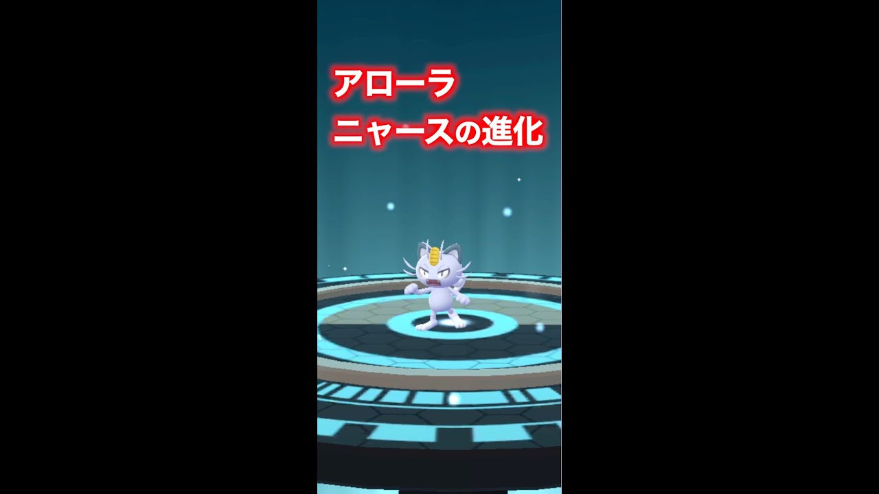 ポケモンGo 052-053 ニャース(アローラ)からペルシアン(アローラ)への進化の様子。 PokémonGo Alolan Meowth evolution.