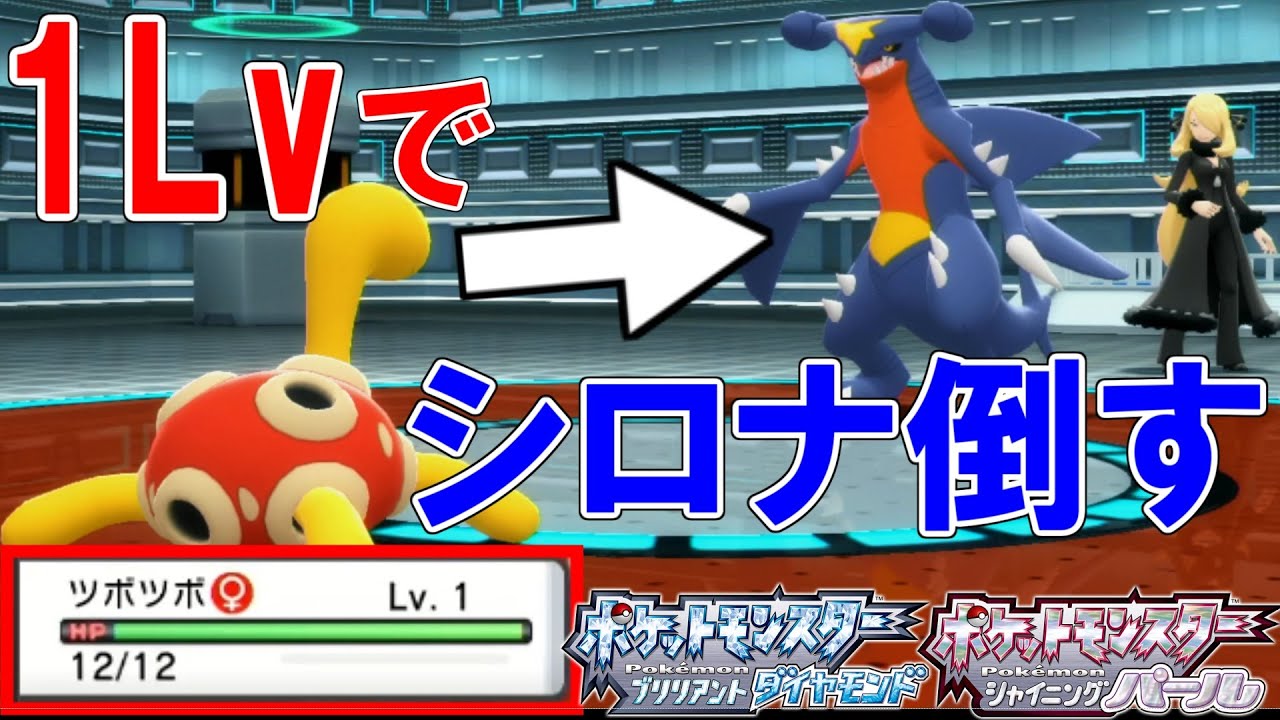 【ダイパリメイク】レベル1ツボツボ1体でシロナを倒す瞬間？！【ゆっくり実況】【ポケモンBDSP】