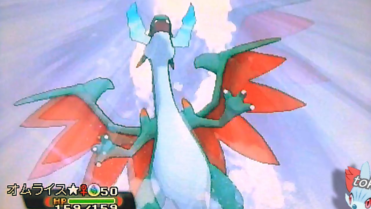 色違い ヒトカゲの進化　色違いリザードン＆メガリザードンX,Y❤ (∩╹∀╹∩) ポケモンオメガルビー・アルファサファイア　Shiny Mega Charizard X Y  Pokémon ORAS