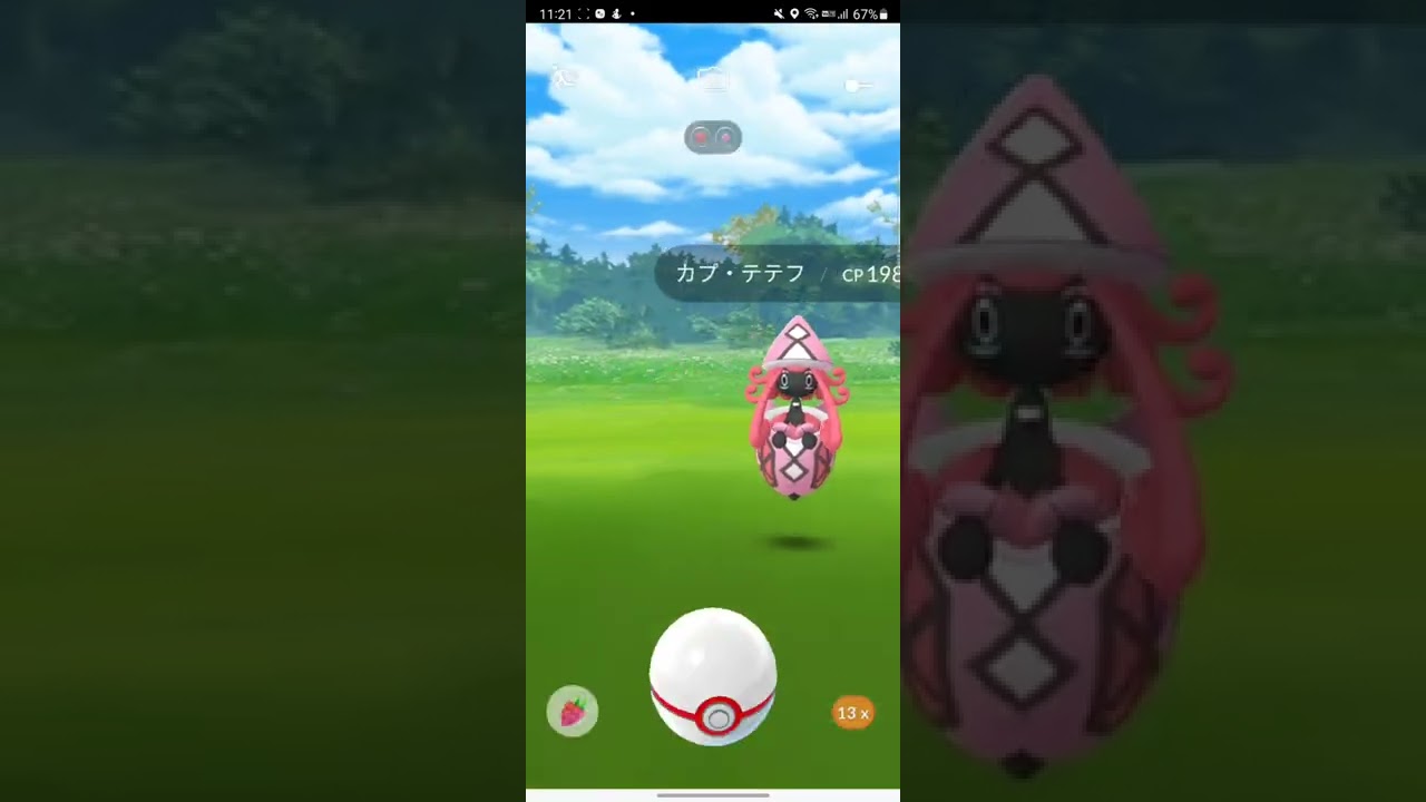 【アローラ！】来たぞカプ・テテフ！初戦から高個体値！？【PokemonGO】 #shorts