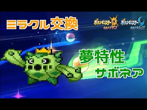 【ポケモンUSUM】ミラクル交換！夢特性サボネア流します