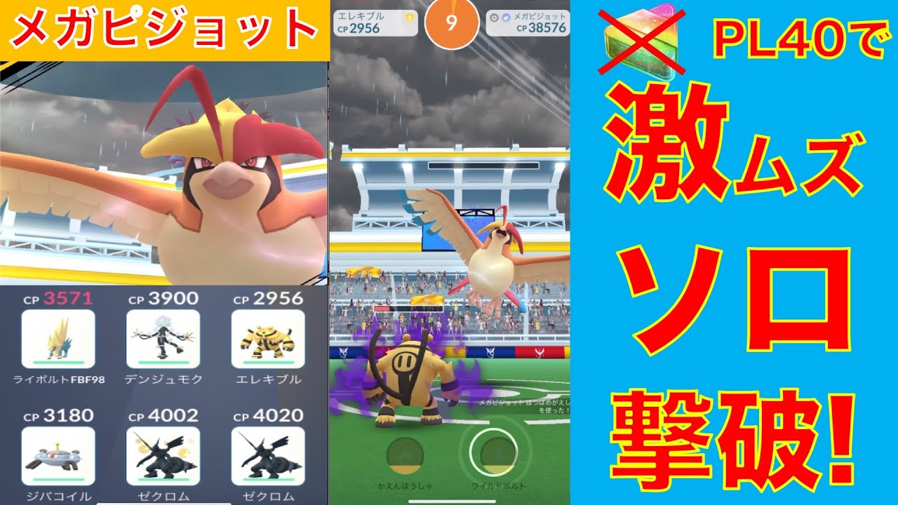 ポケモンGO メガピジョット 激ムズ ソロレイド撃破