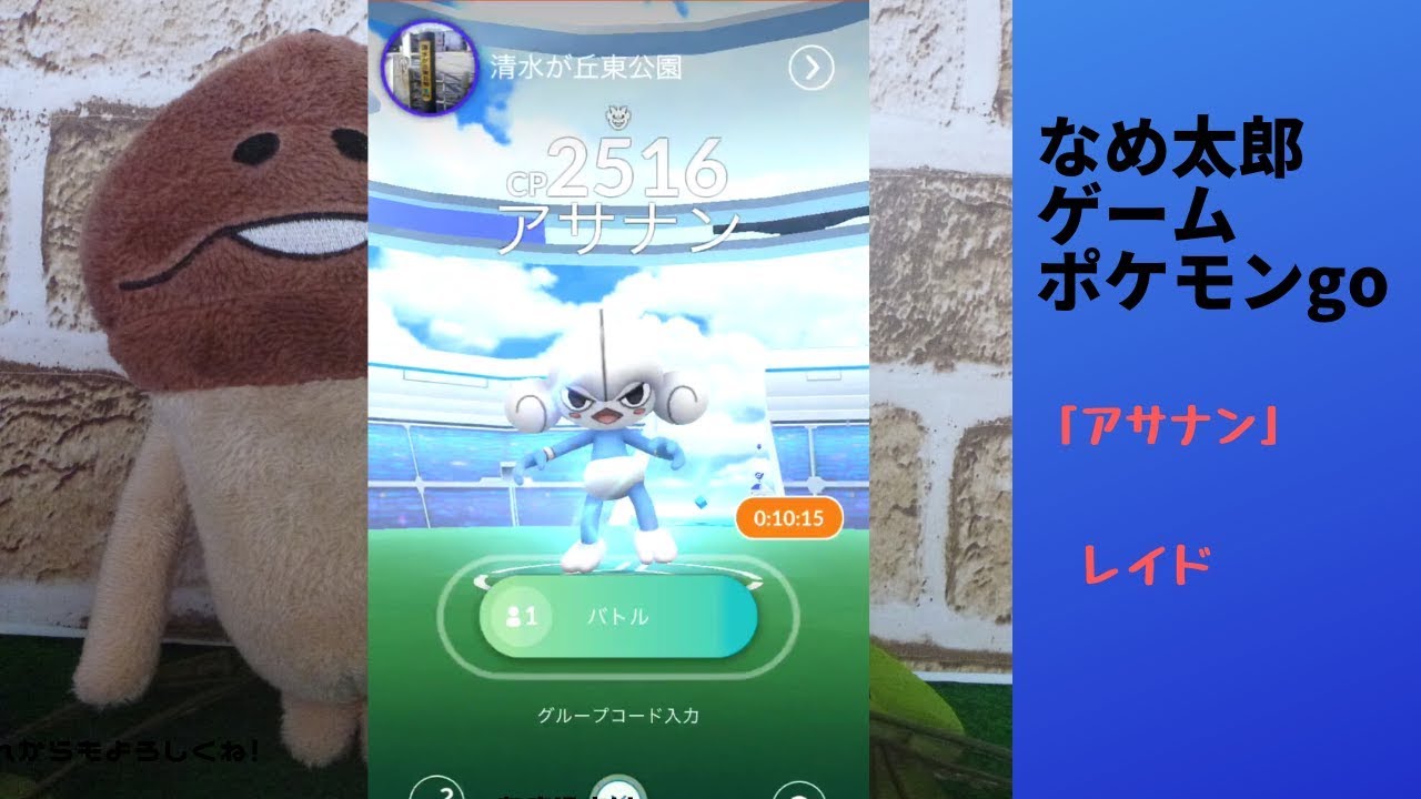 【縦画面スマホ向け】なめ太郎の今日のレイド「アサナン」ゲットだぜ！【ポケモンgo】