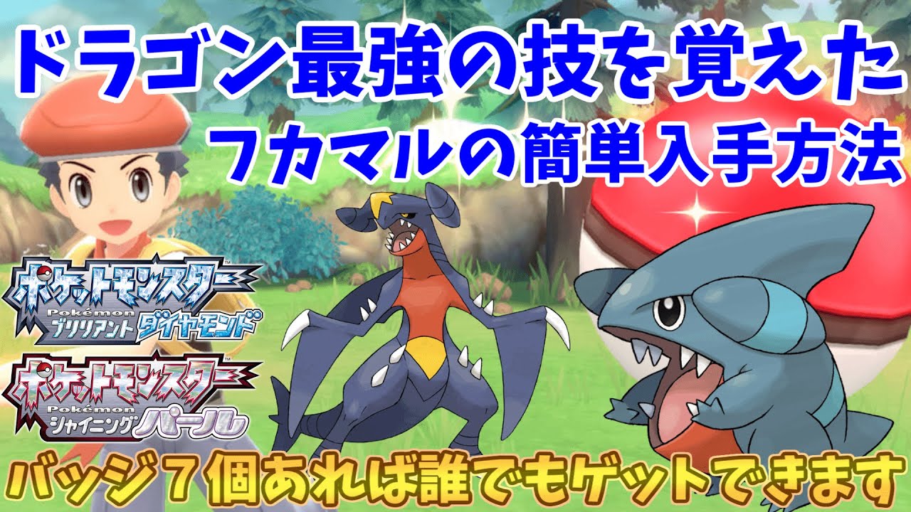 ドラゴン最強の技を覚えたフカマルの入手方法について簡単解説【ポケモンダイパリメイク】
