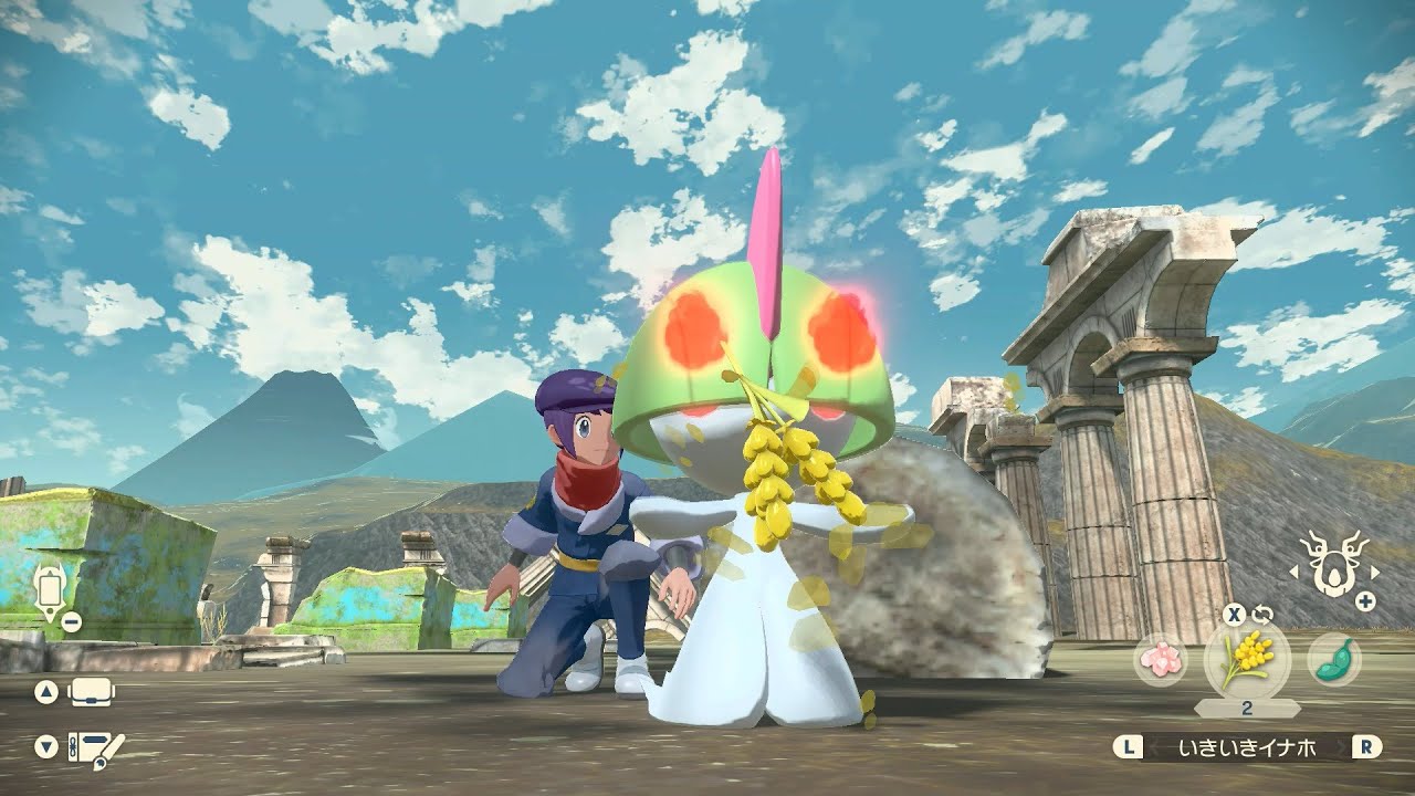 【Pokémon LEGENDS アルセウス】野生ポケモンのエサほおばるシーン ラルトスver