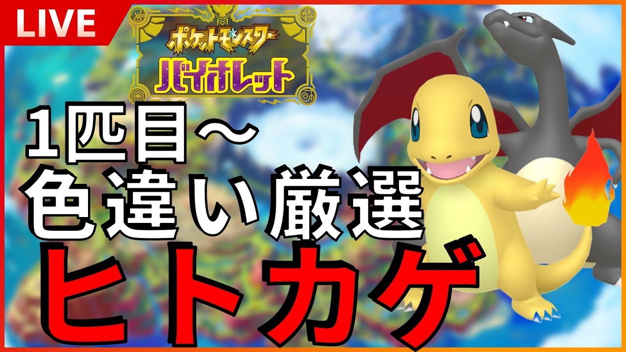 【厳選】色違いヒトカゲを厳選！1回目から始めます！ひかるお守りあり！黒いリザードンはかっこいい！SP！ その1 【ポケットモンスター スカーレット バイオレット SV】
