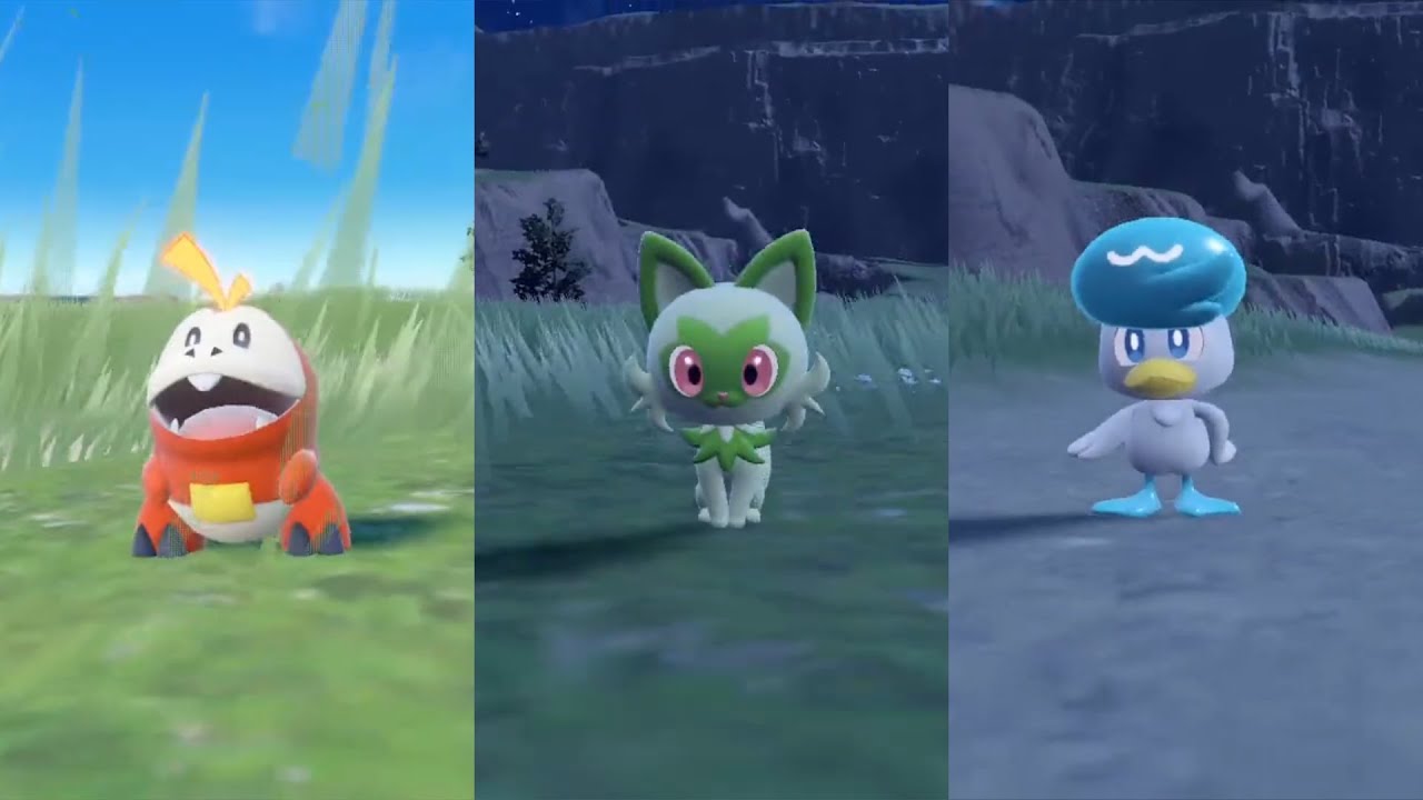 【ポケモンSV】御三家全最終進化シーン集【ニャオハ立つなVS咲くなVSダークライ】
