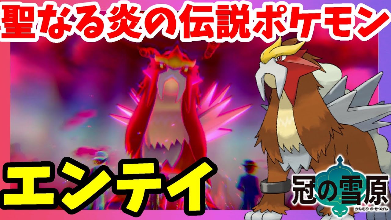 【ポケモンソードシールド】エンテイきたー！大地を駆け巡る火山伝説ポケモン！相性最悪でも運は味方！冠の雪原【エキスパンションパス】