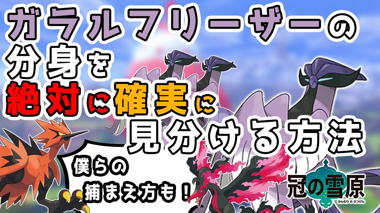 ガラルフリーザーの捕獲が簡単に！分身を絶対に、そして、確実に見分けてエンカウントする方法(他2匹の情報も有！)【ポケモン剣盾】【冠の雪原】