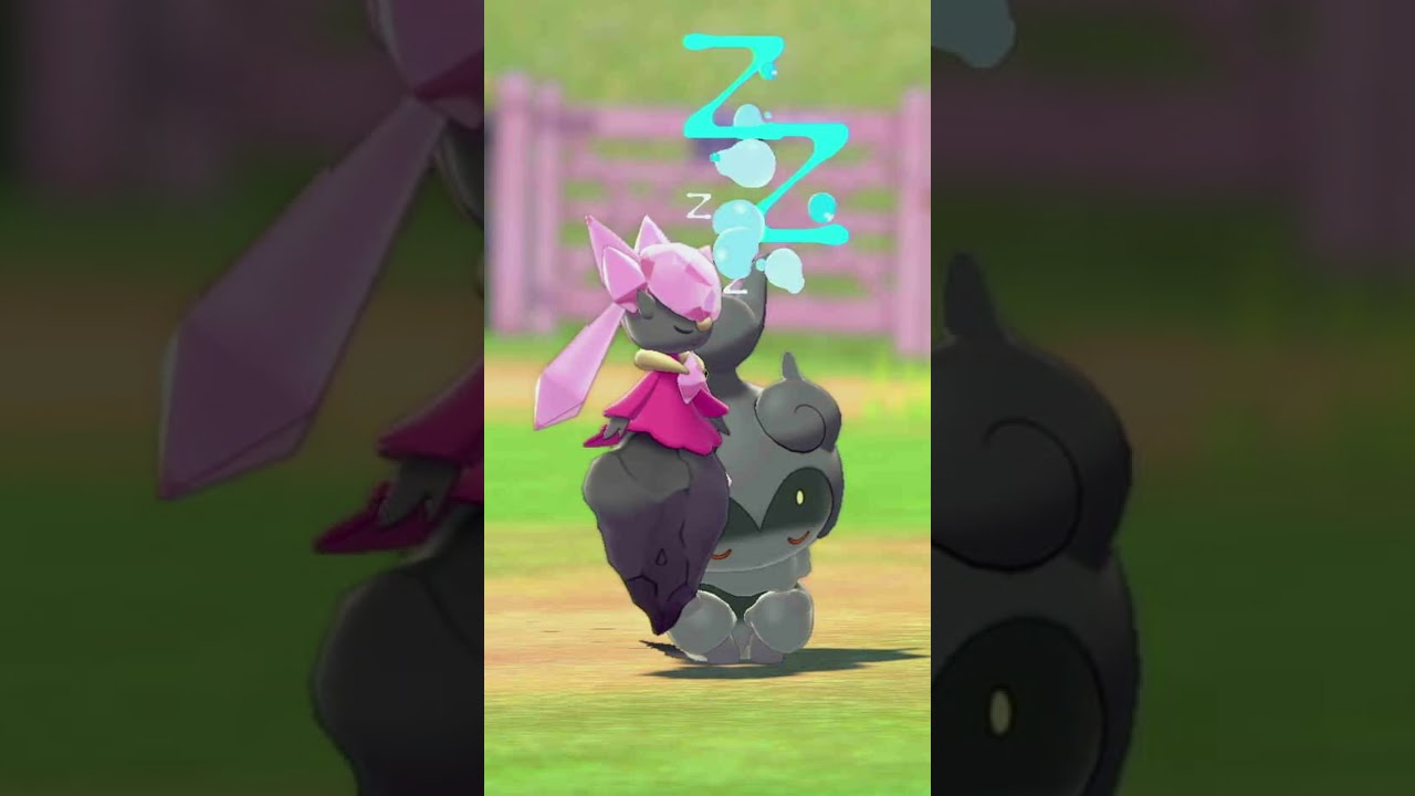 【癒し？】一緒にお昼寝するディアンシーとマーシャドー【ポケモン剣盾】 #Shorts