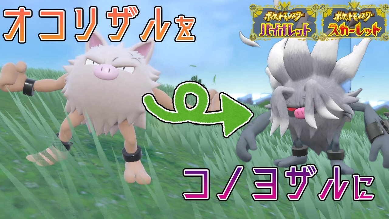 オコリザルをコノヨザルにするための進化条件【ポケモンSV】【ポケモンスカーレット・バイオレット】