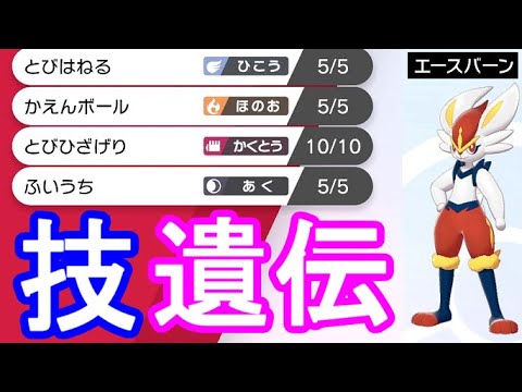 【ポケモン剣盾】タマゴ技遺伝エースバーンふいうち覚える方法場所夢特性孵化厳選育成論