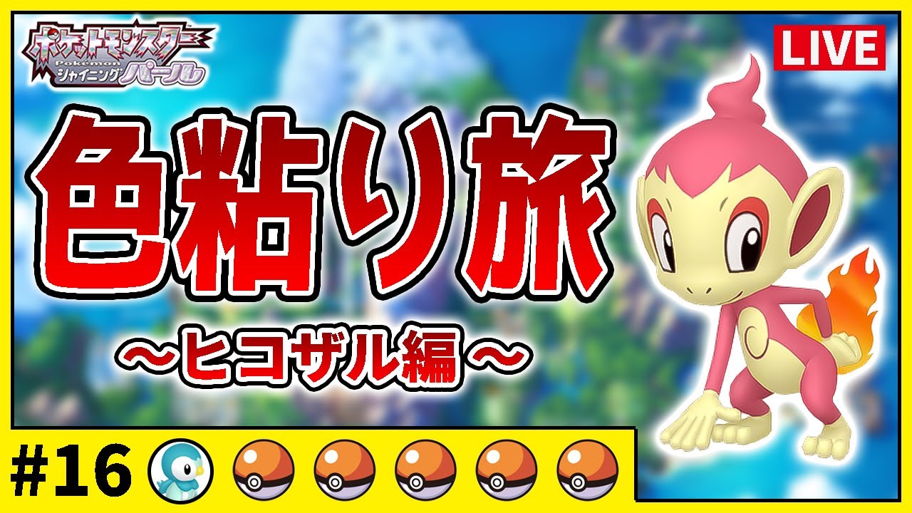 【ダイパリメイク】色違いだけで殿堂入り旅#16　ヒコザル編　820匹目〜【BDSP　ポッチャマ・ナエトル】