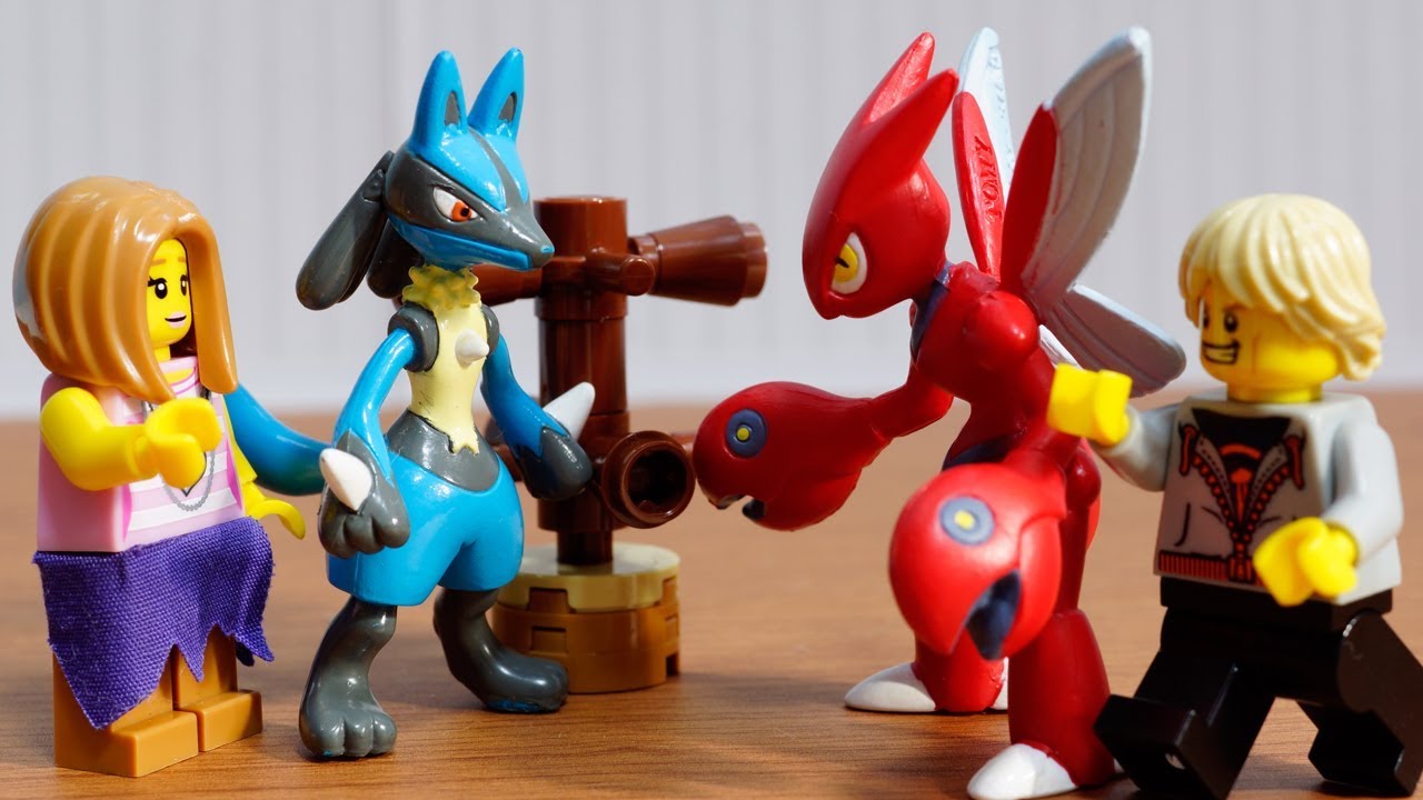 【LEGO遊び】ポケモンごっこ ルカリオとハッサムのポケモンバトル！大逆転のポッ拳オンラインバトル！【アナケナ&カルちゃんのキッズアニメ】pokemon
