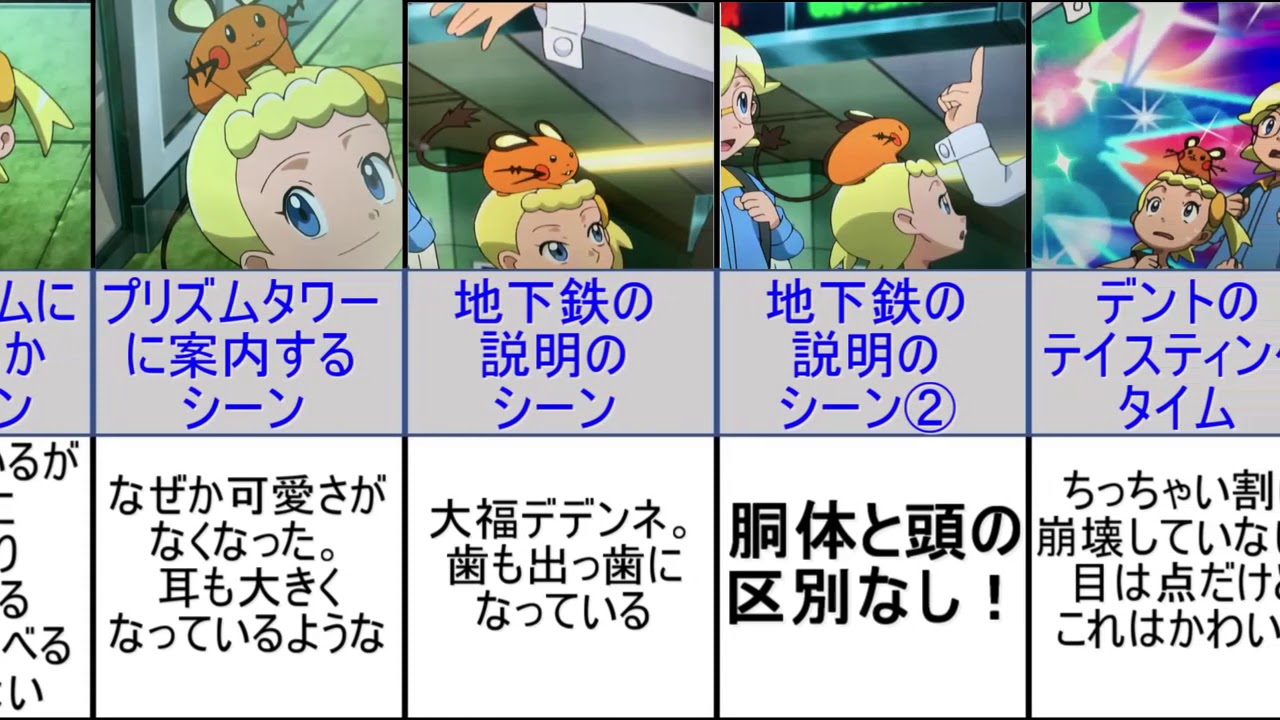 【比較動画】XY＆Z最終回デデンネ（作画崩壊）まとめ【ポケモンまとめ】