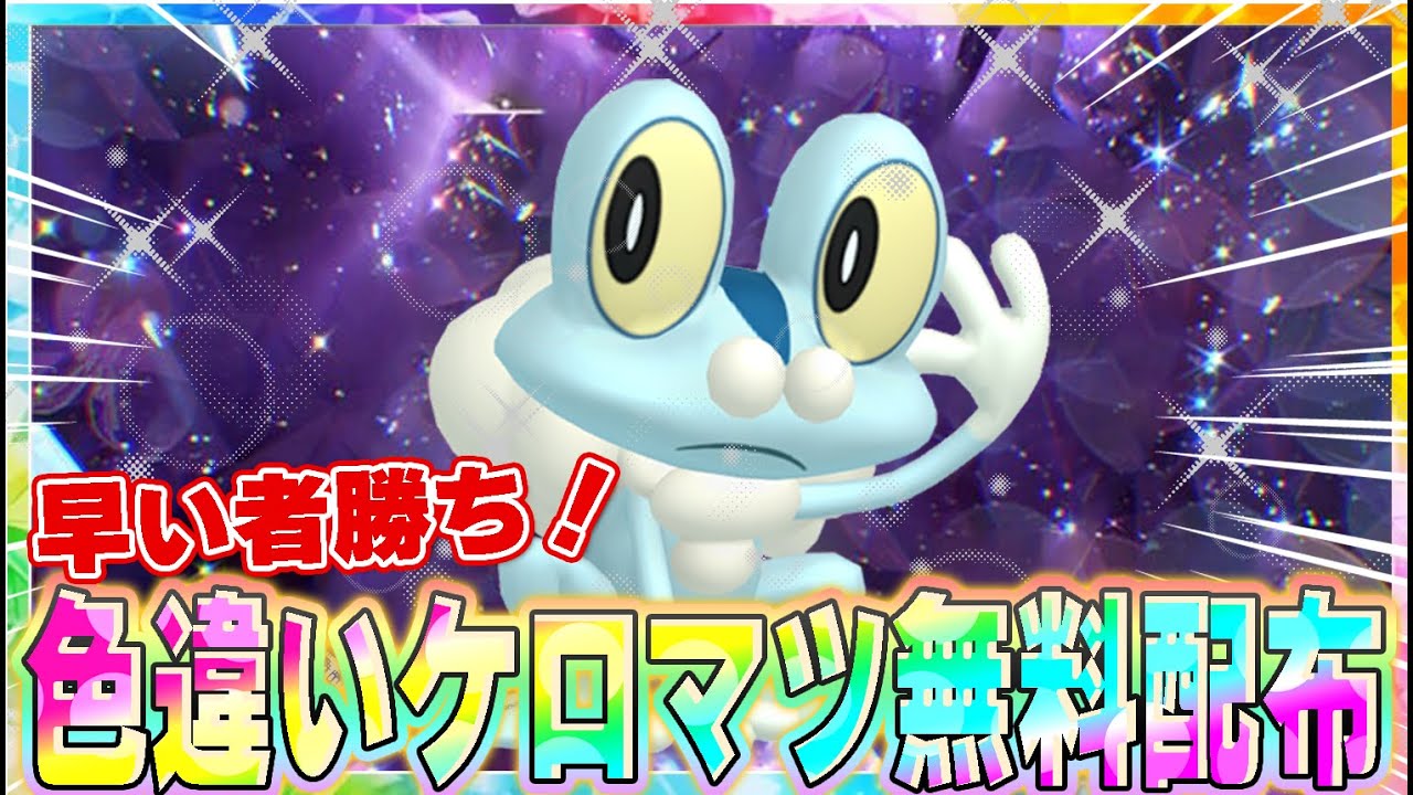早い者勝ち！6Vと5Vの色違いケロマツ無料配布！！！【ポケモンSV】【海外ケロマツ】【最強ゲッコウガ】