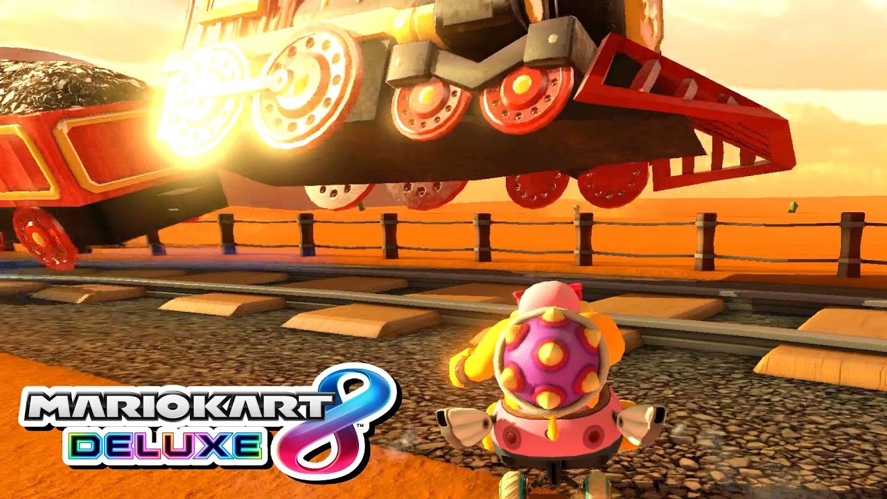 カラカラさばくの汽車に突撃してみた【マリオカート8DX】