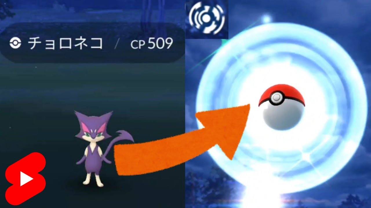 【シュール】1揺れもしないで捕まるチョロネコ。ポケモンGO/スポットライトアワー/バグ/shorts