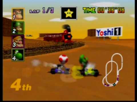 マリオカート64 カラカラさばくのスターショートカット