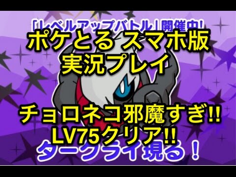 【チョロネコォォォォオオ!!】 レベルアップステージ ダークライ LV75はチョロネコでいっぱい!! ポケとる スマホ版 実況プレイ