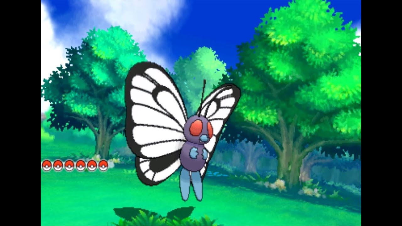 ポケモン全国図鑑No,012バタフリーの普通色と色違いを連続で召喚してみました