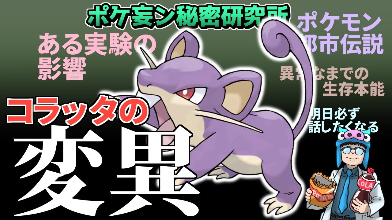 【ポケモン研究レポート＃05】コラッタはなぜ狂暴化したのか！誕生秘話などの謎を解く！