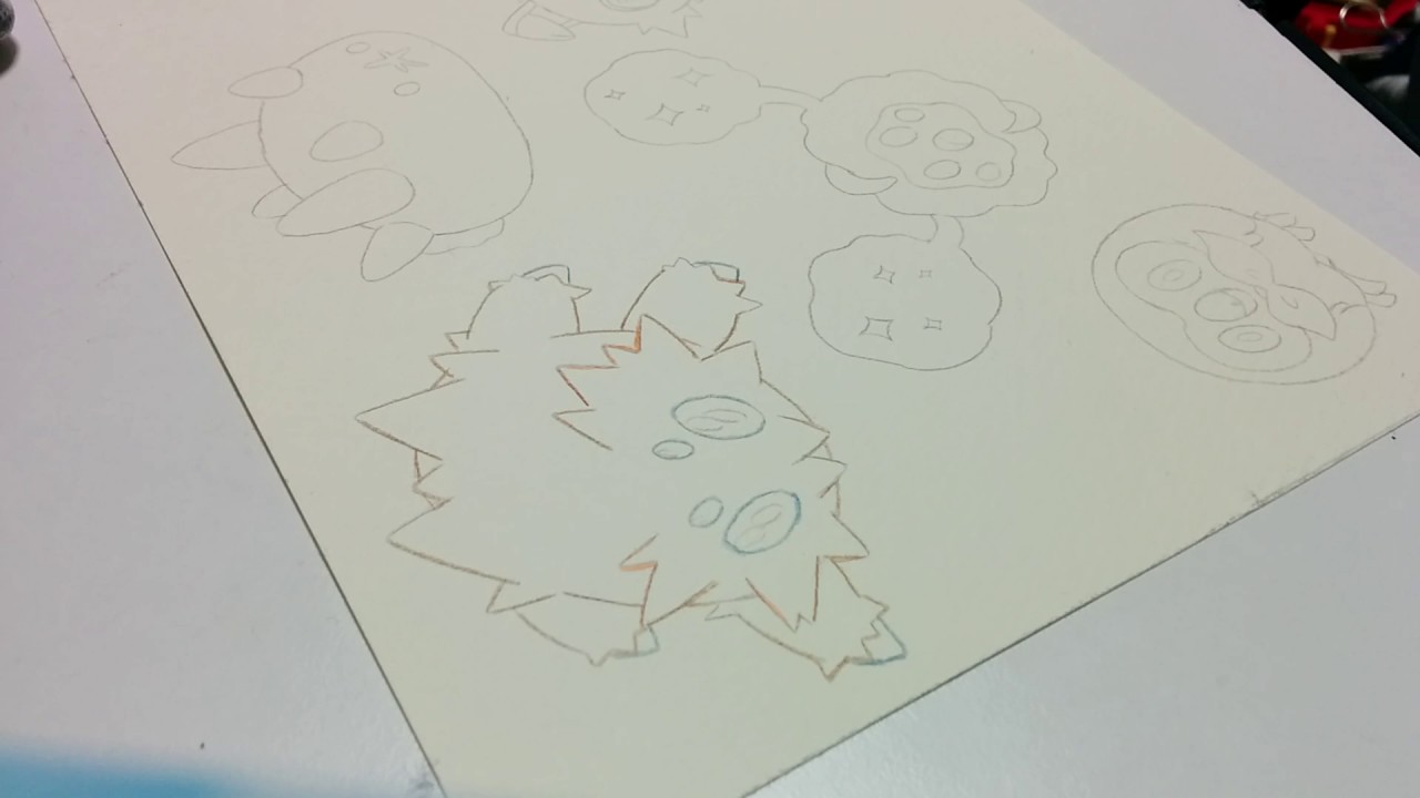 色鉛筆でバチュル　タイムラプス