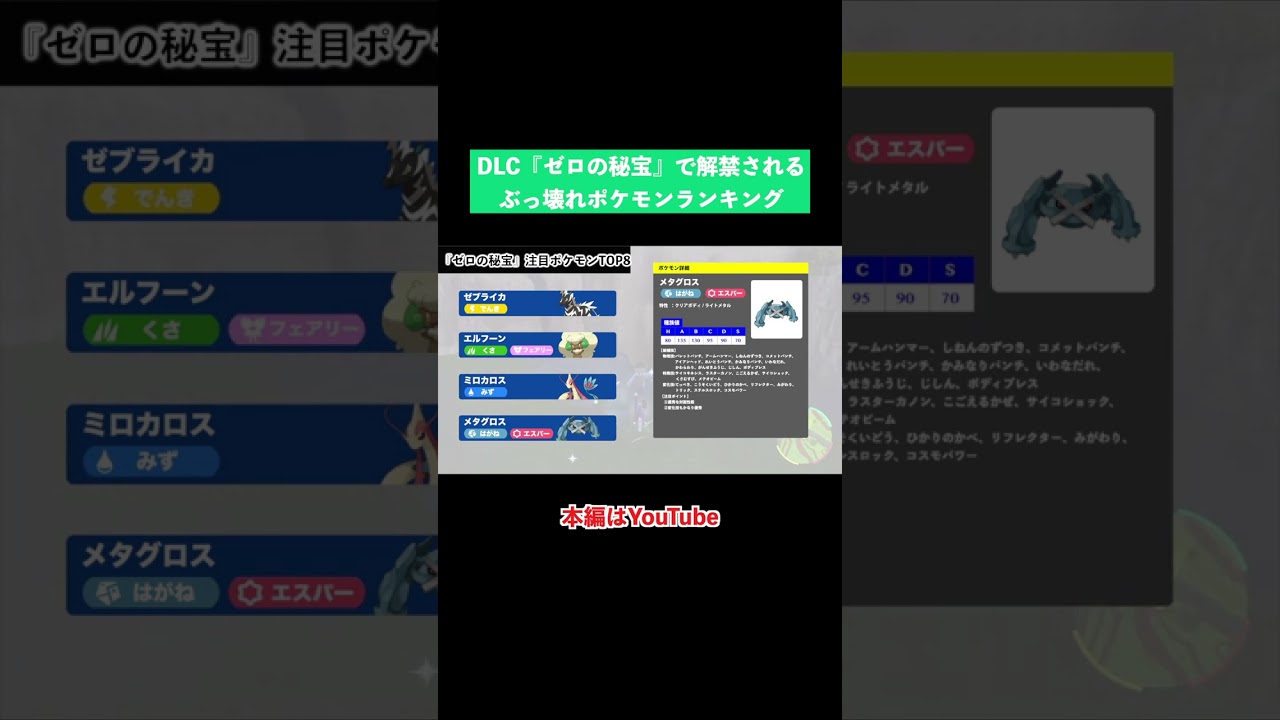 DLC【ゼロの秘宝】で解禁されるぶっ壊れポケモン〜メタグロス編〜