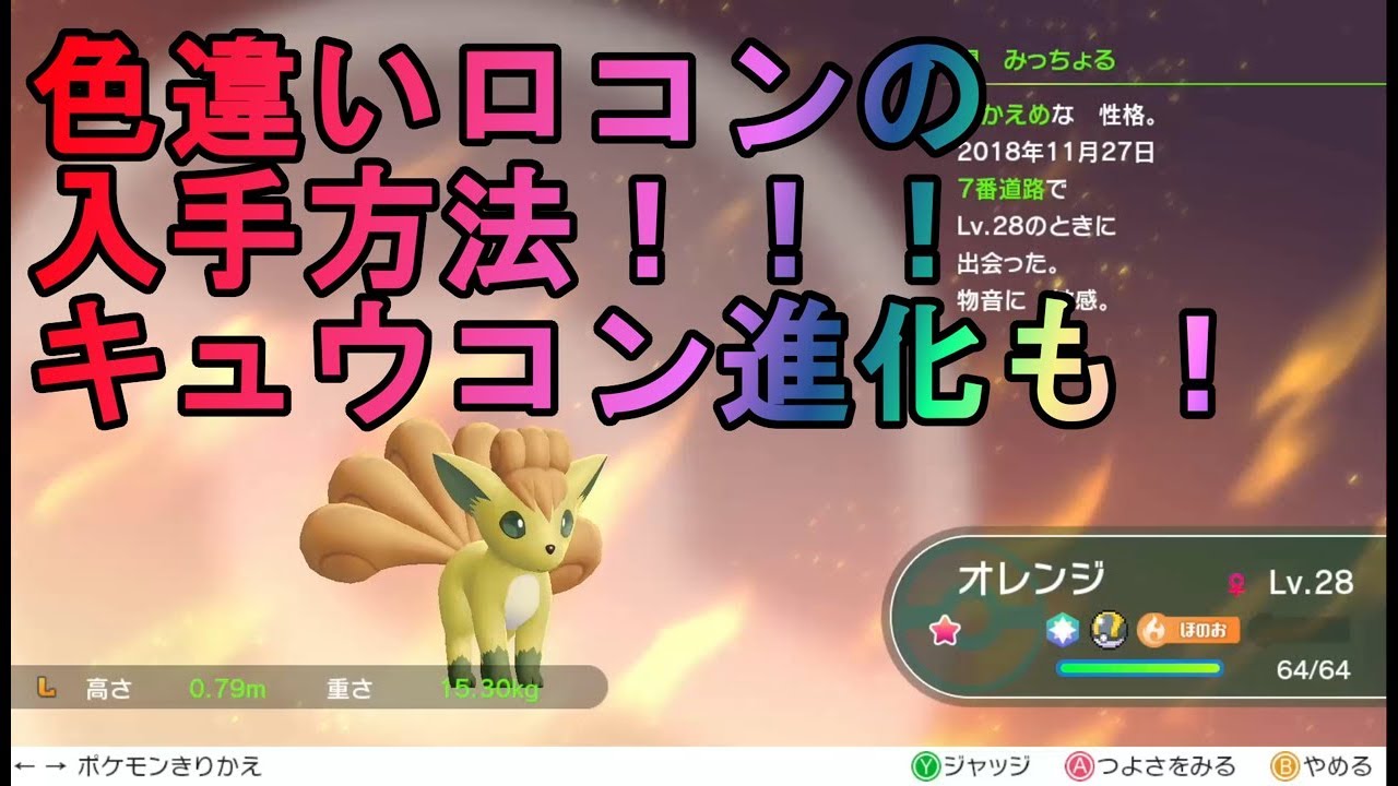 【色違い】ロコンの入手と色違いキュウコンへの進化